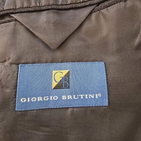 Giorgio Brutini Sport Coat Blazer Jacket Men’s 46L Charcoal Gray Black Striped - Picture 9 of 12